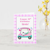 Elegantes Women's Golf Party Cart 31. Geburtstag Karte (Gelbe Blume)