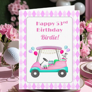 Elegantes Women's Golf Party Cart 53. Geburtstag Karte