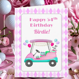 Elegantes Women's Golf Party Cart 54. Geburtstag Karte