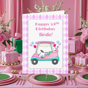 Elegantes Women's Golf Party Cart 59. Geburtstag Karte
