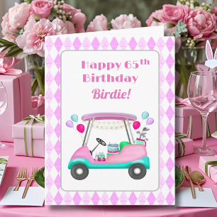 Elegantes Women's Golf Party Cart 65. Geburtstag Karte