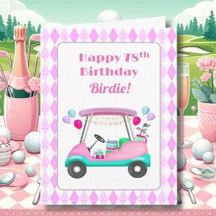 Elegantes Women's Golf Party Cart 78. Geburtstag Karte