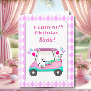 Elegantes Women's Golf Party Cart 86. Geburtstag Karte