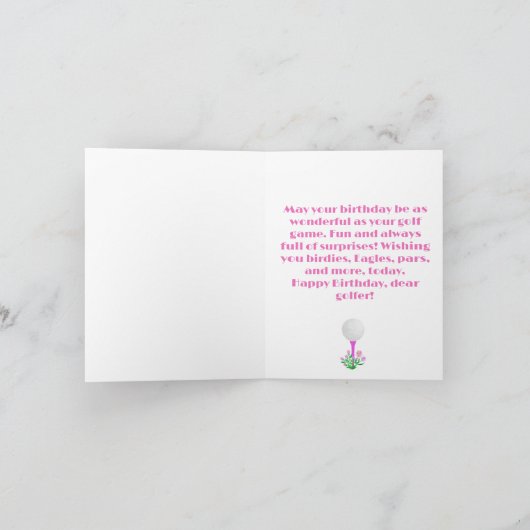 Elegantes Women's Golf Party Karte (Innenseite)