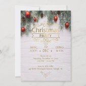 Elegantes Wood Christmas Design Party Einladung (Vorderseite)