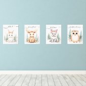 Elegantes Woodland Animal Watercolor Girly Kinderz Bilderwand Sets