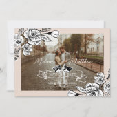 Elegantes Woodland Fox Blumengestelle Foto Save The Date (Vorderseite)