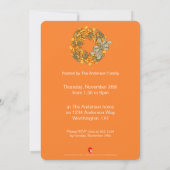 Elegantes Wreath Erntedank Dinner Party Einladung  (Rückseite)