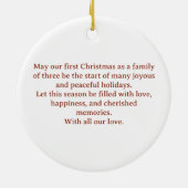 Elegantes Wreath Festive Winter Pattern Keramik Ornament (Hinten)