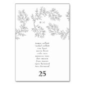 Elegantes Wreath Floral Wreath Minimal Monogramm Tischnummer (Rückseite)