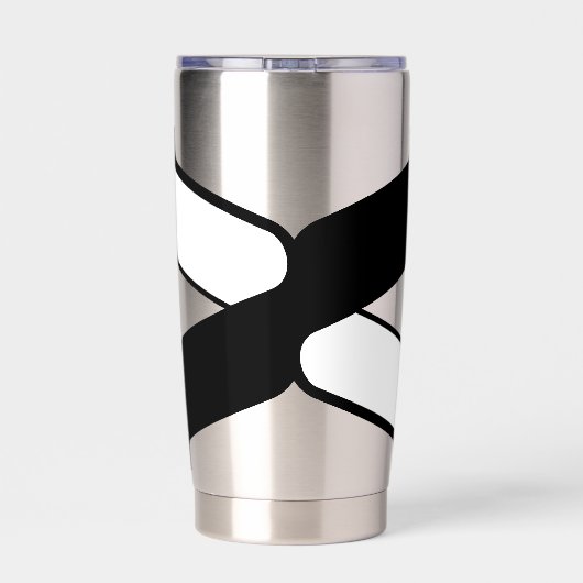 Elegantes X-Monogramm Thermobecher (Rückseite)