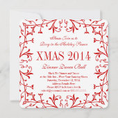 Elegantes XMAS Dinner Dance Party Einladungen (Rückseite)