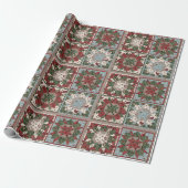 Elegantes Xmas Patchwork Quilt mit Waldtieren Geschenkpapier (Ungerollt)