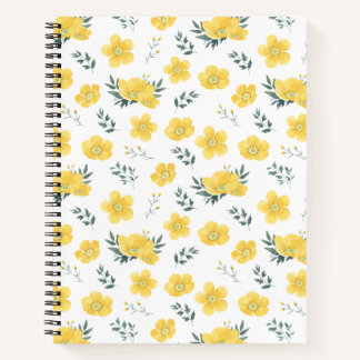 Elegantes Yellow-Blume-Notebook Notizblock