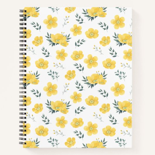 Elegantes Yellow-Blume-Notebook Notizblock (Vorderseite)