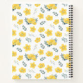 Elegantes Yellow-Blume-Notebook Notizblock (Rückseite)