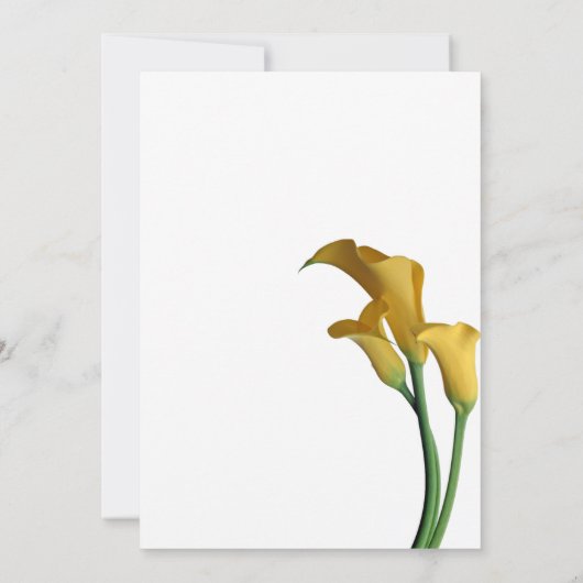 Elegantes Yellow Calla Lily Brautparty Einladung (Rückseite)