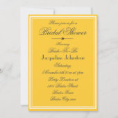 Elegantes Yellow Chic Classy Script-Brautparty Einladung (Vorderseite)