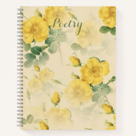 Elegantes Yellow Flowers Poetry Notebook Notizblock