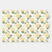 Elegantes Yellow Hydragea-Blume-Muster Geschenkpapier Set (Vorderseite 3)