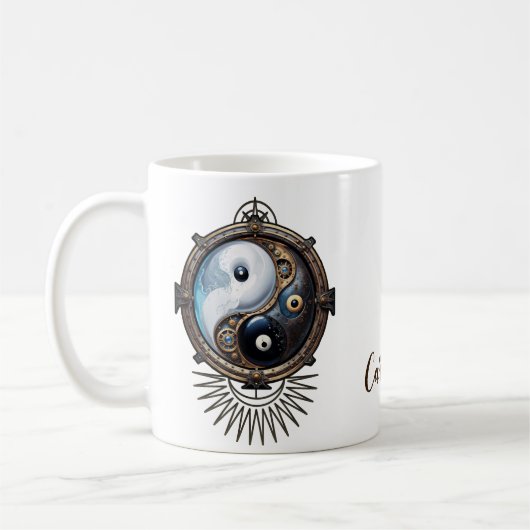 Elegantes Yin-Yang-Zeichen Kaffeetasse (Links)