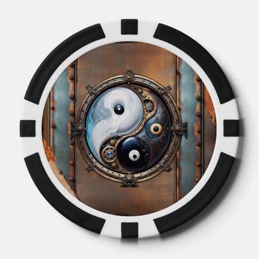 Elegantes Yin-Yang-Zeichen Pokerchips (Vorderseite)
