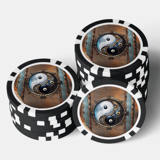 Elegantes Yin-Yang-Zeichen Pokerchips (Stapel)