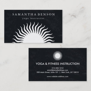 Elegantes Yoga mit Black & White Sun Logo Visitenkarte