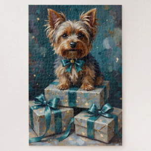 Elegantes Yorkshire Terrier-Hund-Feiertagsgeschenk Puzzle