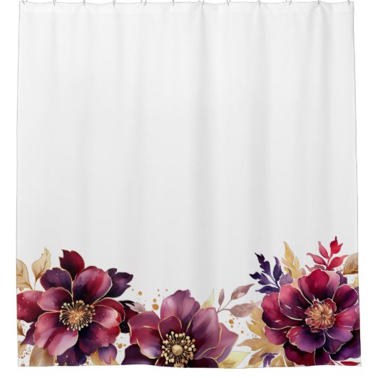 Elegantes zartes, goldfarbenes lila Weiß Duschvorhang (Vorderseite)