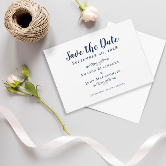 Elegantes zartes Skript Romantische Kalligrafie Bl Save The Date