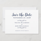 Elegantes zartes Skript Romantische Kalligrafie Bl Save The Date (Vorderseite)