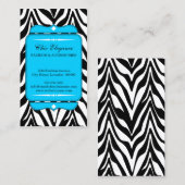 Elegantes Zebra-Druck-Aqua-Blau Visitenkarte (Vorne/Hinten)