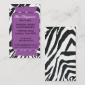 Elegantes Zebra-Muster Visitenkarte (Vorne/Hinten)