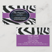 Elegantes Zebra-Muster Visitenkarte (Vorne/Hinten)