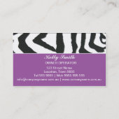 Elegantes Zebra-Muster Visitenkarte (Rückseite)