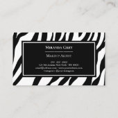 Elegantes Zebra-Muster Visitenkarte (Rückseite)