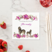 Elegantes Zebra Pink Floral Baby Shower Party Serviette (Beispiel)
