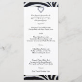 Elegantes Zebra Stripe Wedding Menu Menükarte (Vorderseite)