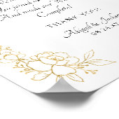 Elegantes Zeichen für die Hochzeitsempfehlung von  Poster (Ecke)