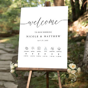 Elegantes Zeichen für vertikale Hochzeiten - Begrü Poster