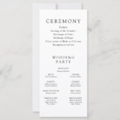 Elegantes zeitloses Black Modern Wedding Programm (Rückseite)