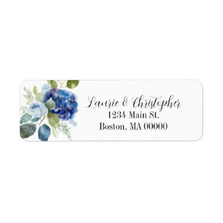 Elegantes, zeitloses Blumenadressen-Label