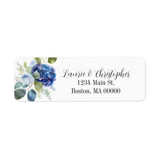 Elegantes, zeitloses Blumenadressen-Label (Vorne)