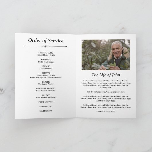 Elegantes zeitloses Foto feiert das Life-Programm Programm (Innenseite)