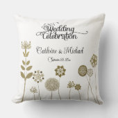 Elegantes Zeitloses Soft Gold Blumenpapier Kissen (Vorderseite)