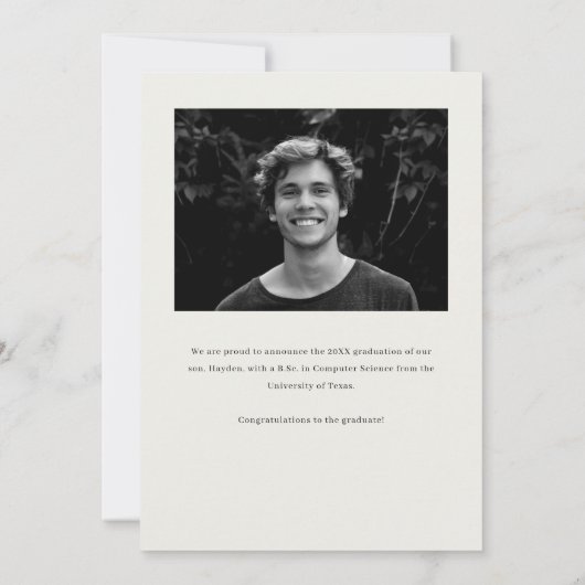 Elegantes Zeitungs-Abschluss-Foto Ankündigung (Rückseite)