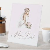Elegantes zender Pink Brautparty Mimosa Bar Sockelschild (In Situ)