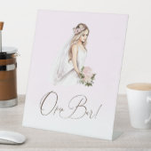 Elegantes zender Pink Brautparty Open Bar Sockelschild (In Situ)