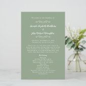 Elegantes Zeremoniell-Programm für Hochzeitssagen (Stehend Vorderseite)